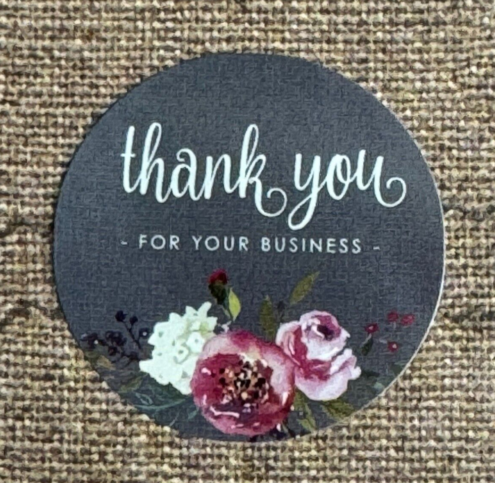 50 THANK YOU FOR YOUR BUSINESS Stickers Multi-Color Gift Stickers 1”