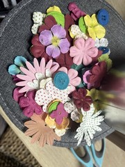 Prima Multicolor Paper/Felt Flower Scrapbooking Embellishments Mixed Lot