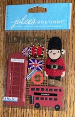 Jolees London Europe Vacation Bus Map Flag Telephone Soldier Scrapbook Stickers