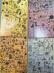 Set 4pc Gypsies Architextures Parchment Rub-Ons 18″X24″