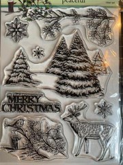 New Penny Black Rubber Stamp Set CHRISTMAS PEACEFUL WINTER acrylic
