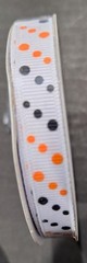 Celebrate It Harvest Halloween Orange/Black/White Ribbon-3/8 in-3 yds-100% Poly