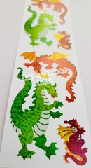 JILLSON & ROBERTS HAMBLY STICKERS PRISMATIC GLITTER SHEET DRAGONS FANTASY