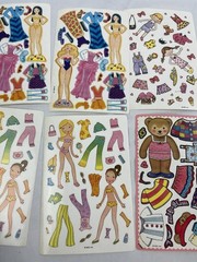 Vtg American Greeting Girls Sticker Activity Sheet Paper Doll/Dress Up 6 Sheets