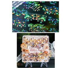 Neon String Lights PET Stickers Decorative Glitter Collage Journals Papercarft