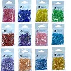 Buttons Galore Crystalz Set Multi Colored Colors AB Rhinestones for Crafts