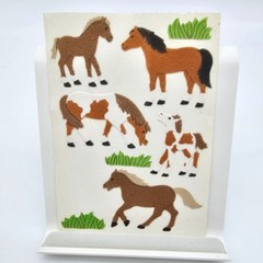 Sandylion Vintage Horse Stickers Fuzzy Flocked Sticker Sheet Canada Rare