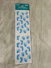 FMI Frances Meyer Inc Stickers Baby Boy Blue Hand & Foot Prints New in Package