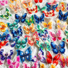 48 Pcs Large Vintage Hot Stamping Butterfly Stickers – Self Adhesive Hardcard Bu