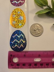 16 SPARKLE EASTER EGG STICKERS/EASTER STICKERS/SPRING STICKERS/HOLOGRAPHIC