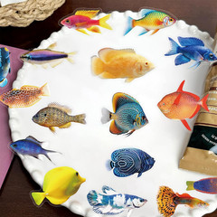 50PCS Clear Tropical Marine Life Ocean Stickers PET Fish Aesthetic Sticker for J