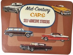 Laughing Elephant Vintage Sticker Lot Retro Mid-Century Style & Cars Set 2008