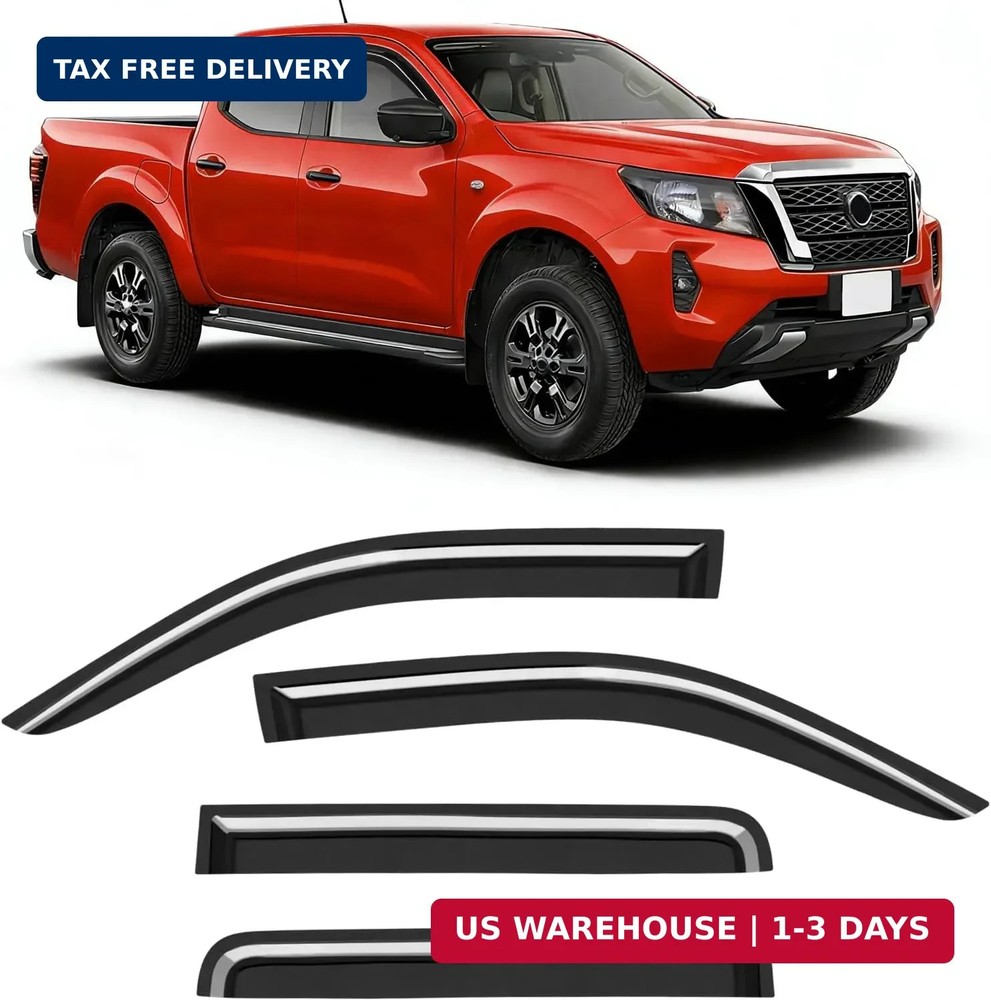 Tape-on Rain Guards Fit for 2005-2021 Nissan Frontier Crew Cab (4 Full-Size Door