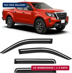 Tape-on Rain Guards Fit for 2005-2021 Nissan Frontier Crew Cab (4 Full-Size Door
