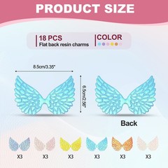 18Pcs Angel Wings for Crafts, 6 Colors Angel Wings Wings(3.4 Inch)