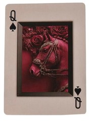 Creative Horse Portrait Royal White with Crown Black Blue Junk Journal Scrapbook