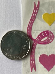 PINK HEARTS & RIBBON ￼Stickers (6pc)Creative Memories•Girl •Valentine•Female ￼