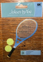 JOLEES TENNIS RACQUET BALLS Women Men Playing Outdoor Sports Scrapbook STICKER