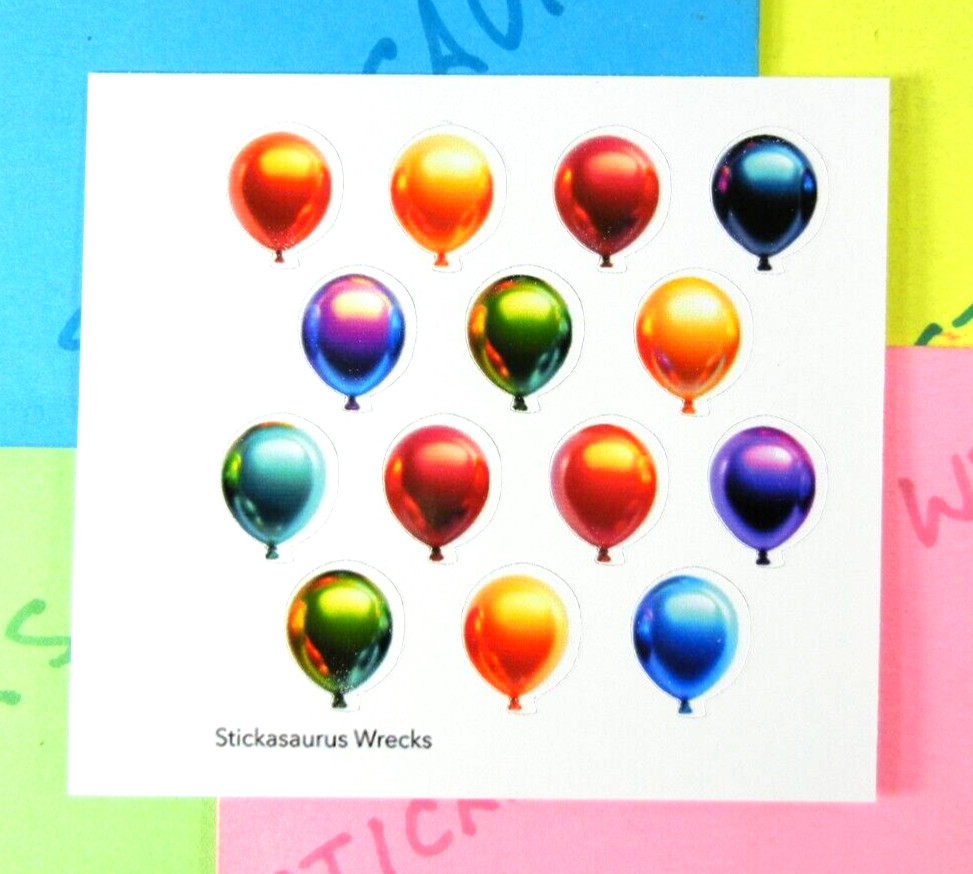 Metallic Colored Balloons Mini Sticker Sheet