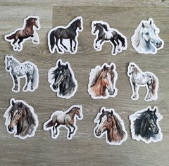 12 Noble Horses Junk Journal Stickers Scrapbook Western Ephemera