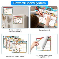 Magnetic Chore Chart for Kids, Reward System with 2328 Stickers
