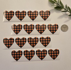 16 VALENTINES DAY STICKERS/HEART STICKERS/PLAID HEART STICKERS/LOVE STICKERS