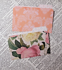 8 Mini File Folders Scrapbook Junk Journal Card Making Botanical Patterns