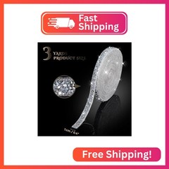 3 Yards Bling Rhinestone Stickers， Rhinestones for Crafts ，self Adhesive Crystal