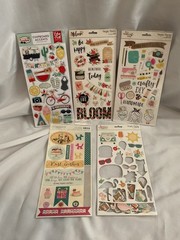 4 Pkgs Chipboard Accents Phrases Scrapbook AND 1 Sticker ~ NEW ~ Various Brands