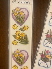 2 Pkgs Printworks Stickers Daffodils & Mixed Floral NEW Sealed 3 Sheets Per Pkg