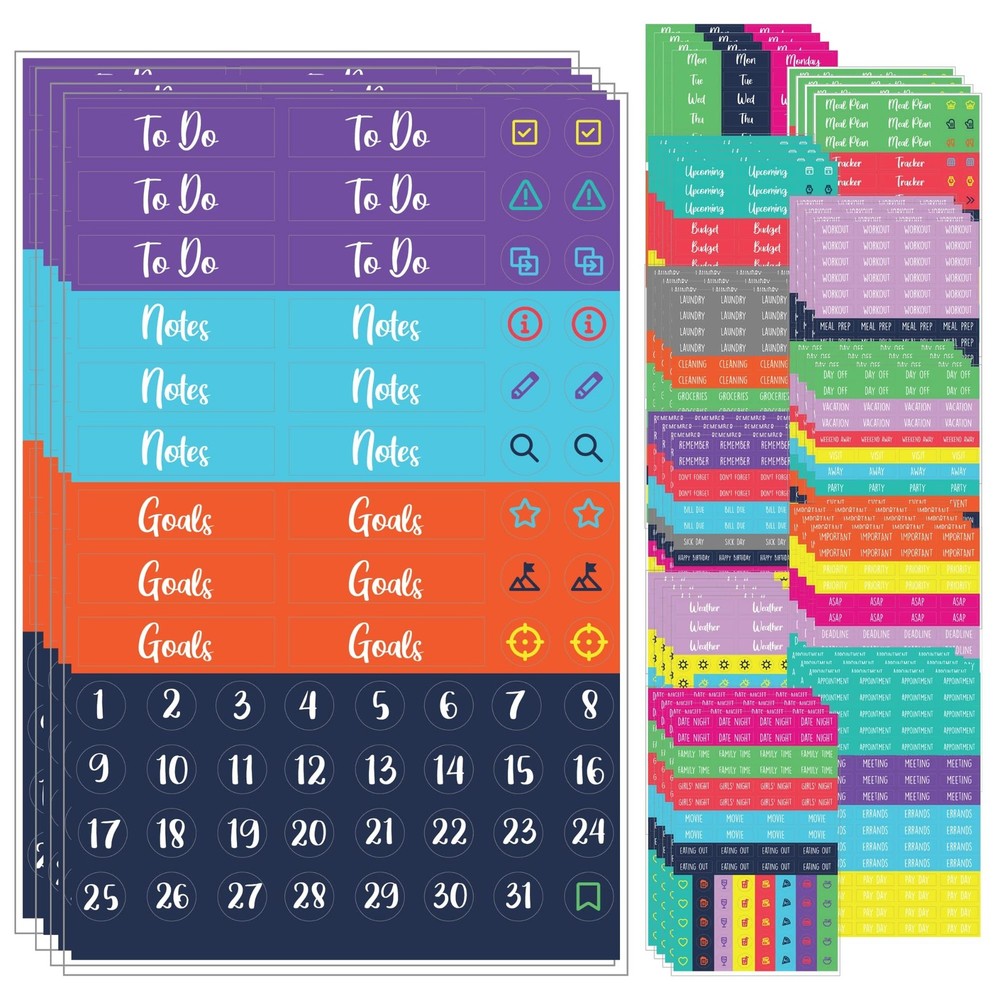 Practical Planner Stickers – Value Pack 48 Sheets, 6 Months of Aesthetic Agen…
