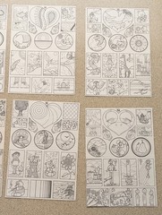 Vintage Color Your Own Stickers AMAV 12 sheets horse bird unicorn flowers