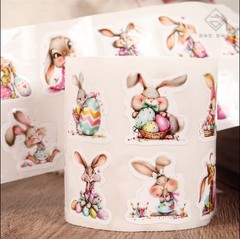 40 pcs 1 Inch Cartoon Funny Bunny Easter Stickers Great For Projects Decorations