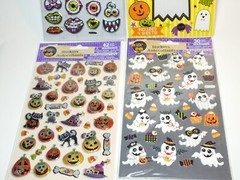Halloween Stickers Puffy Stickers Ghosts Black Cats Pumpkins Candy Corn E53
