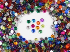 Self Adhesive Acrylic Rhinestones Stick On Plastic Face Gems Crafts 250-500pcs