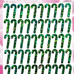 Holographic Sparkle Candy Cane Sticker Sheet! – Choose a Size – Cute & Sparkly!