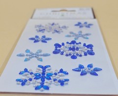 Christmas Paper Crafts SNOWFLAKE GEMS 8pc Dimensional Stickers, NEW
