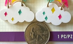 RAINBOW & CLOUD Acrylic Stickers(1pc) Sticko•Colorful *Sky*Raining*Card Making*