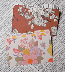 8 Mini File Folders Scrapbook Junk Journal Card Making Botanical Patterns