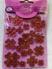 DAWN BIBBY 3D ADHESIVE GEMSTONE FLOWERS LAVENDER/PURPLE #A1 – 19PCS