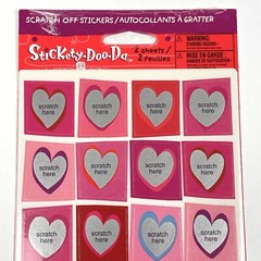 NEW Stickety Doo Da SCRATCH OFF HEARTS American Greetings Stickers 2 Sheets