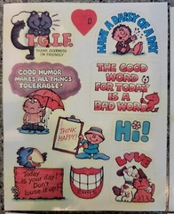 4 Vintage 80s Hallmark 79 Dennison Stickers teacher diary humor words stick ons