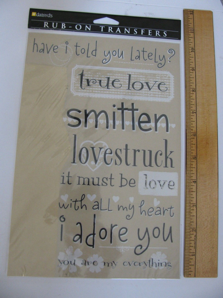 Daisy D’s LOVE STRUCK Rub On Transfers 1 Sheet