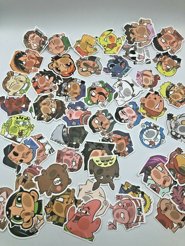 CARTOON GLASS~ Stickers Pack~50 PC for Skateboard~Laptop~Phone~Scrapbook
