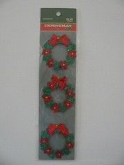 Hobby Lobby Christmas Crafts GLITTER WREATHS w/BOWS 3 Pieces NIP