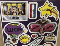 Vtg 1983 LUCIA Celebrity Stickers Sealed Mark I Name Stickers