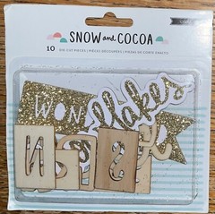 Crate Paper Snow & Cocoa Wood Veneers Die-Cut Wooden Snowflakes Wonderland Snow