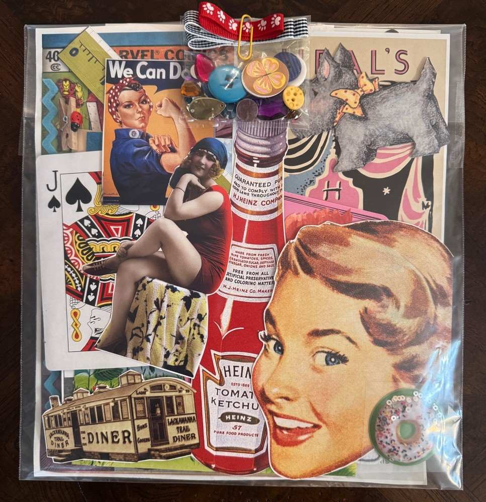 100+ Lot Junk Journal Altered Book Mixed Media Collage Scrapbook Embellishment