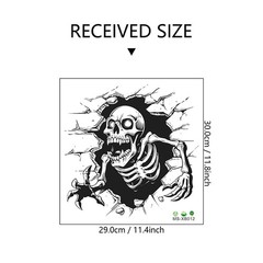 3D Floor Wall Stickers Scary Ghost Halloween Removable Scary Interior Decoration