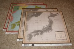 Carta Bella 12×12 Double Sided Scrapbook Papers(4) ~ Travel Map…..Japan